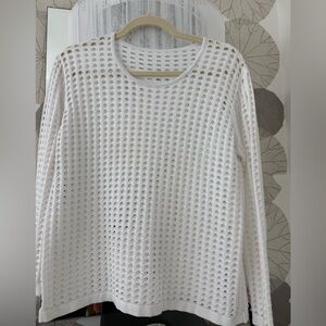 White Crochet Women Top